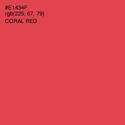 #E1434F - Coral Red Color Image